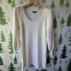 Boston Proper White Long Sleeve Dress